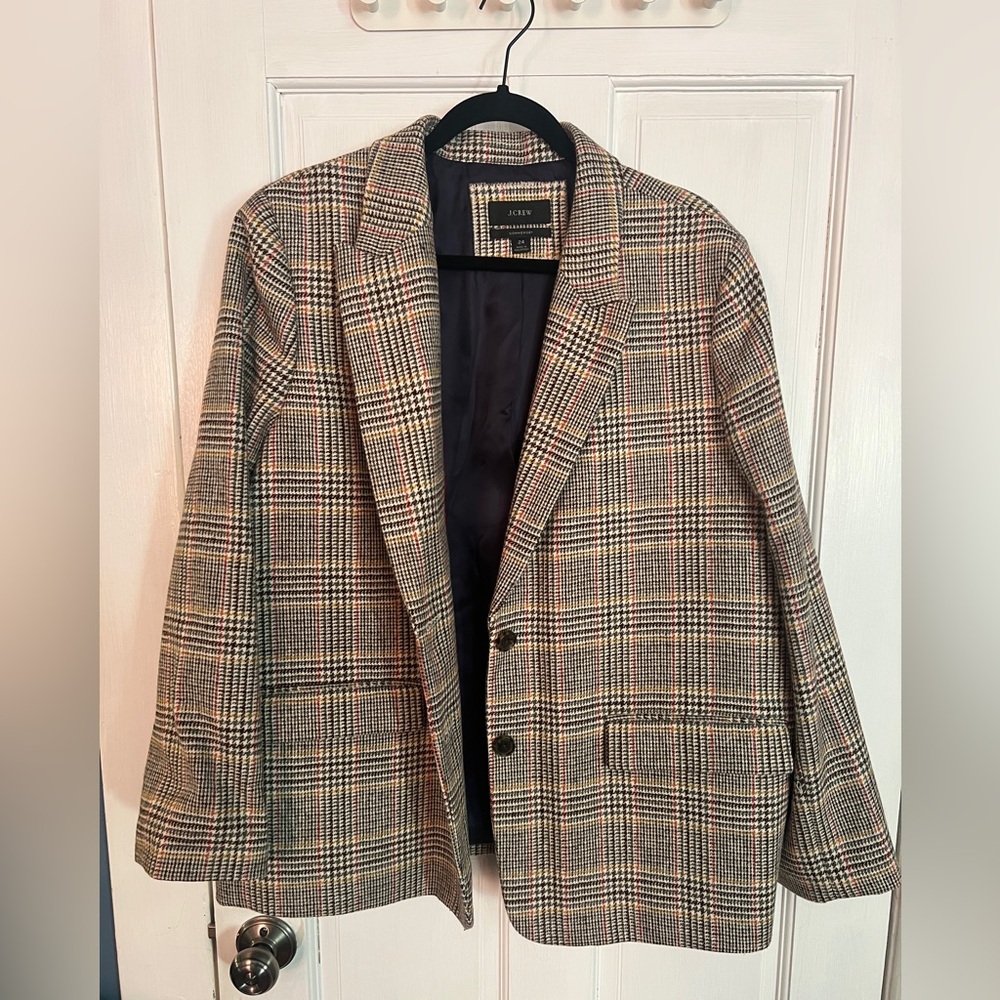 J. Crew Sommerset dark academia plus size tweed blazer 24W